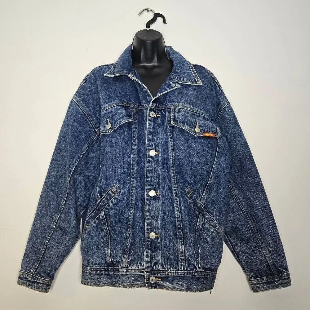 Vintage 80's Jordache Size Medium Classic Denim Jean Jacket Trucker Blue Retro